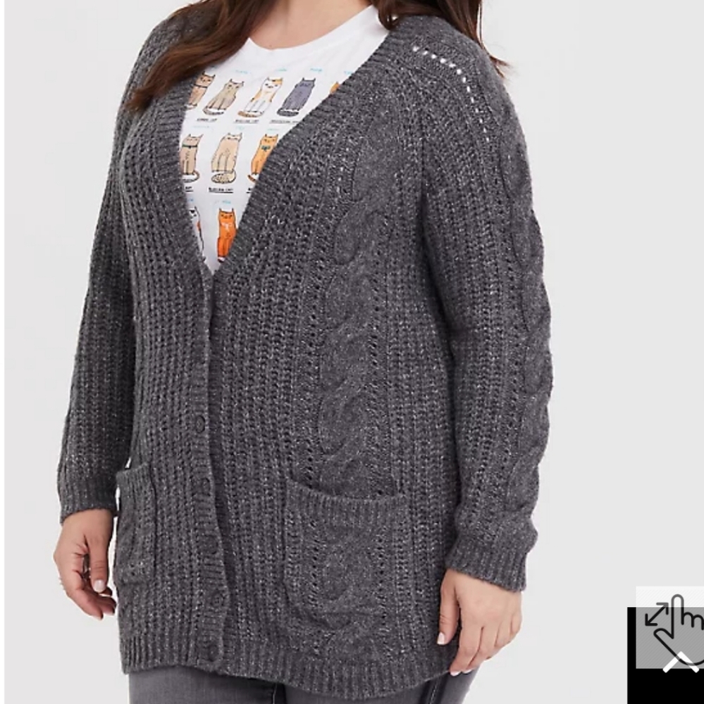 Torrid Cable Knit Cardigan (size 0)